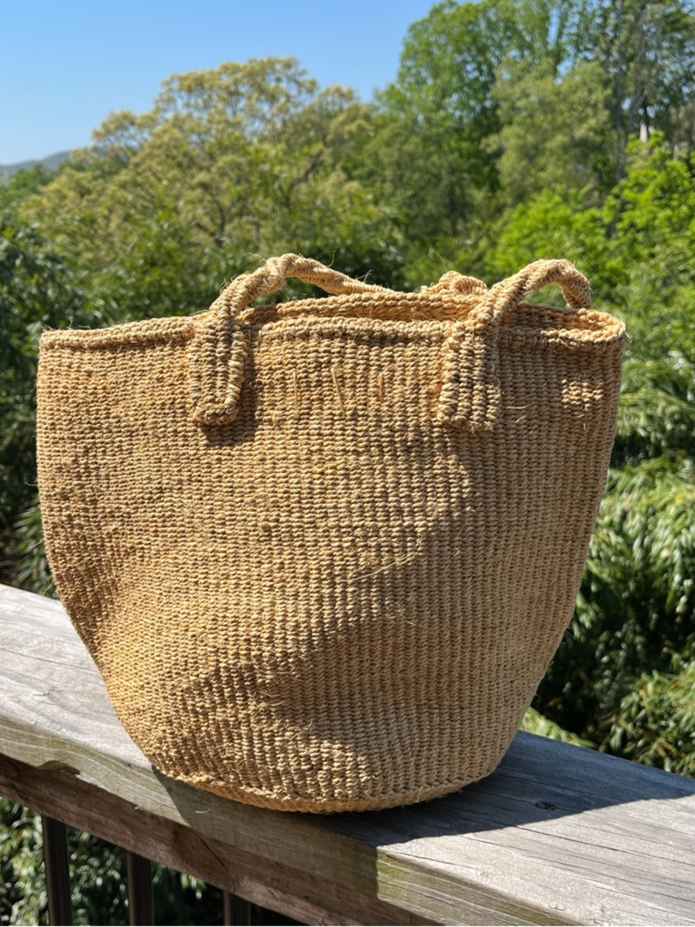 Woven Natural Bucket Bag - Artisan Hamdmade